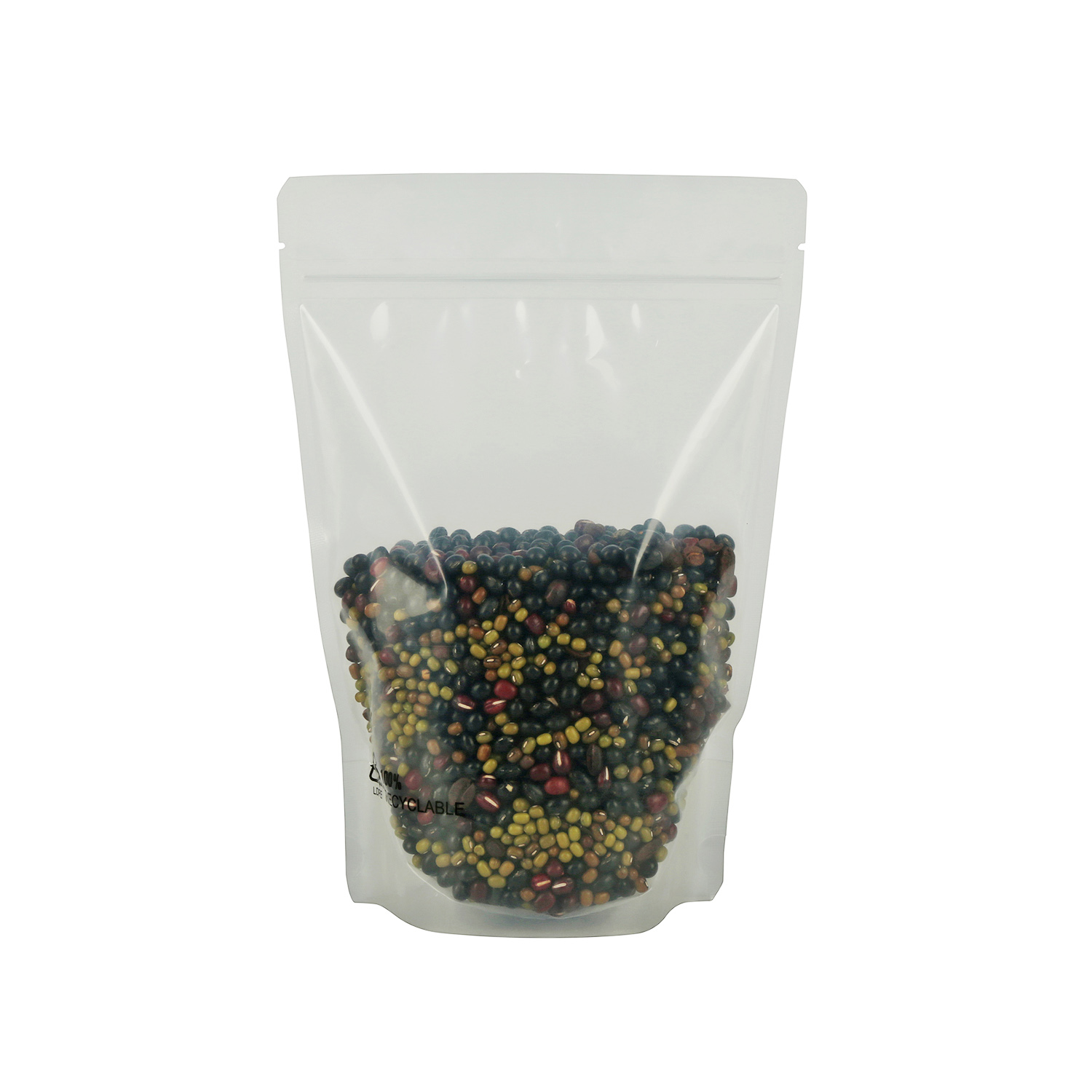 Reciclaje de PCR Material PE Bolsa de café reciclable con válvula y cremallera de una vía
