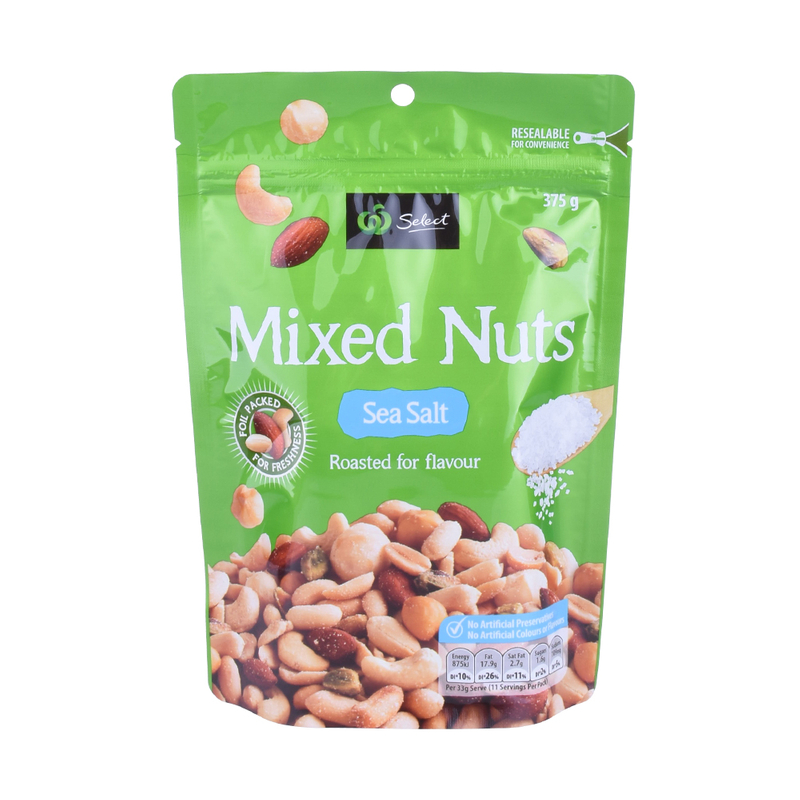 Stand Up personalizado mezcla de anacardos frutos secos bolsa de empaquetado bolsa para la venta