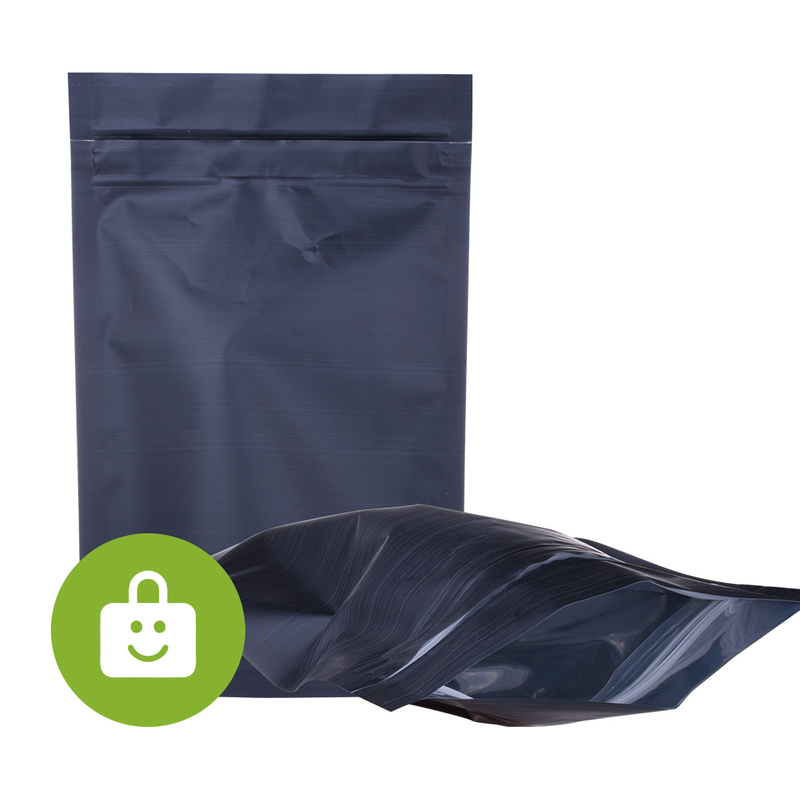 Los niños de tamaño personalizado negro mate de la hoja resistentes se levantan el bolso de Mylar para el cannabis