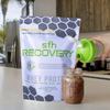 Bolsa verde reciclable de proteína de suero en polvo grande de 1 kg con impresión digital