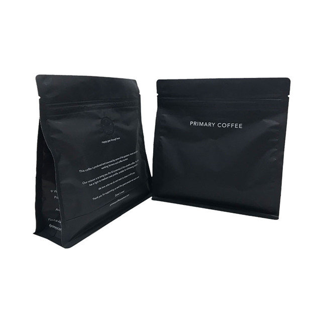 Bolsa de plástico reciclable Zip Lock Hot Stamping Quad Seal Coffee Bag
