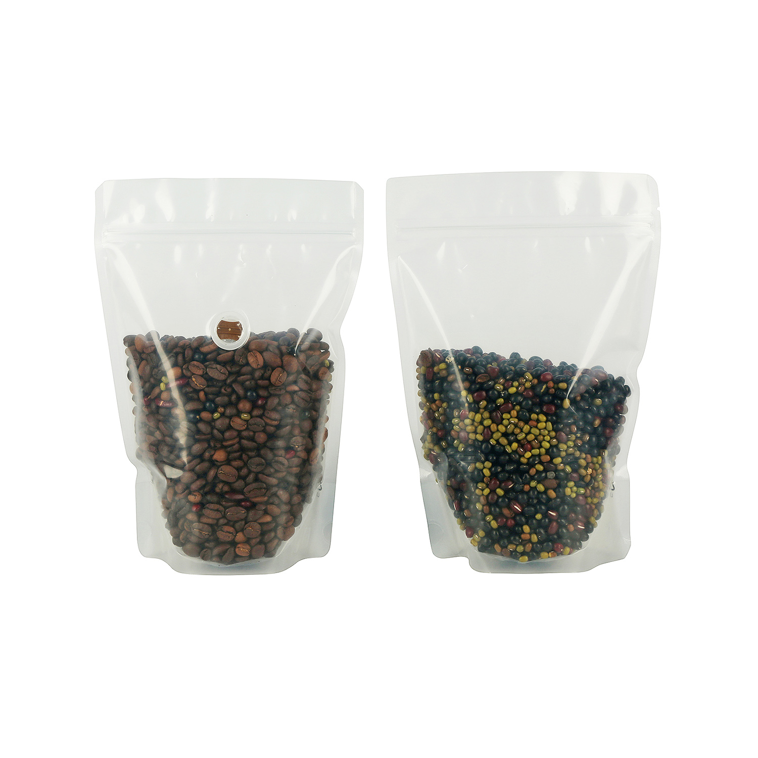 Reciclaje de PCR Material PE Bolsa de café reciclable con válvula y cremallera de una vía