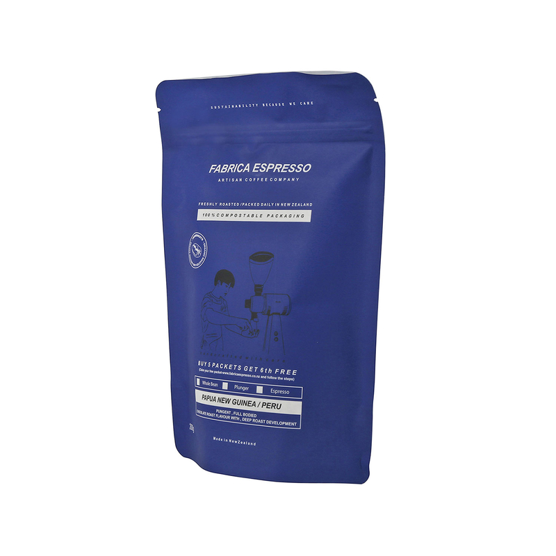 Envases sostenibles 100% compostables Stand Up Doypack para café y té
