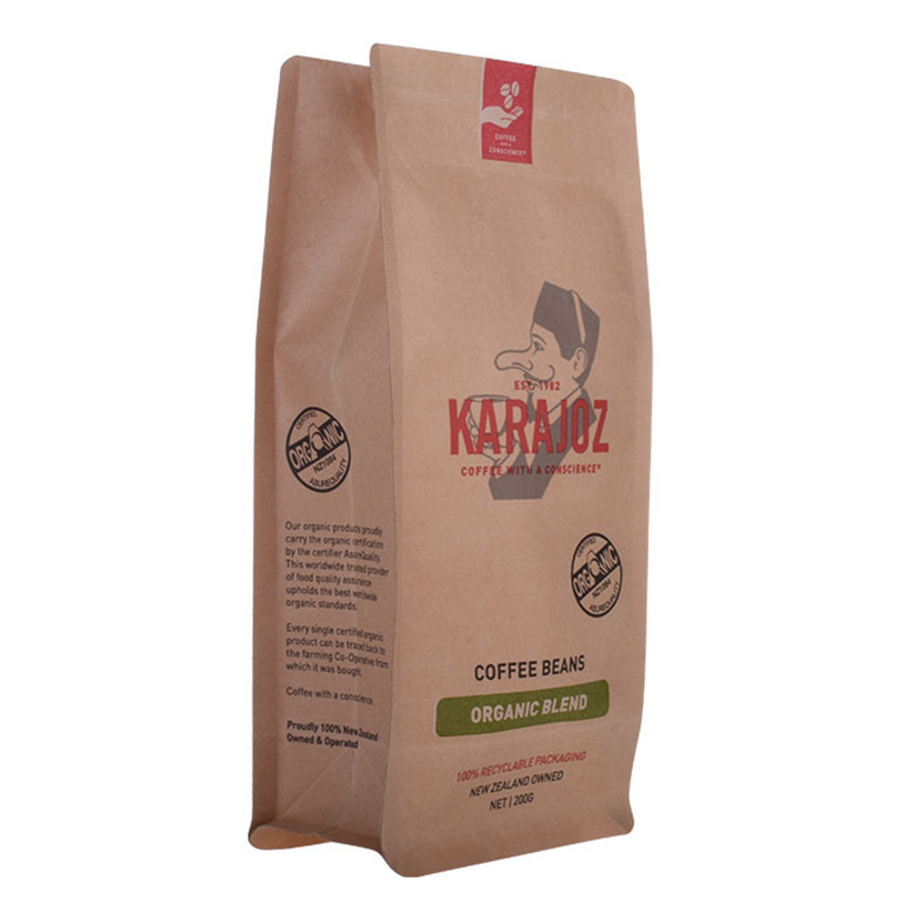 Bolsa de café de almidón de maíz compostable ecológico Kraft al por mayor