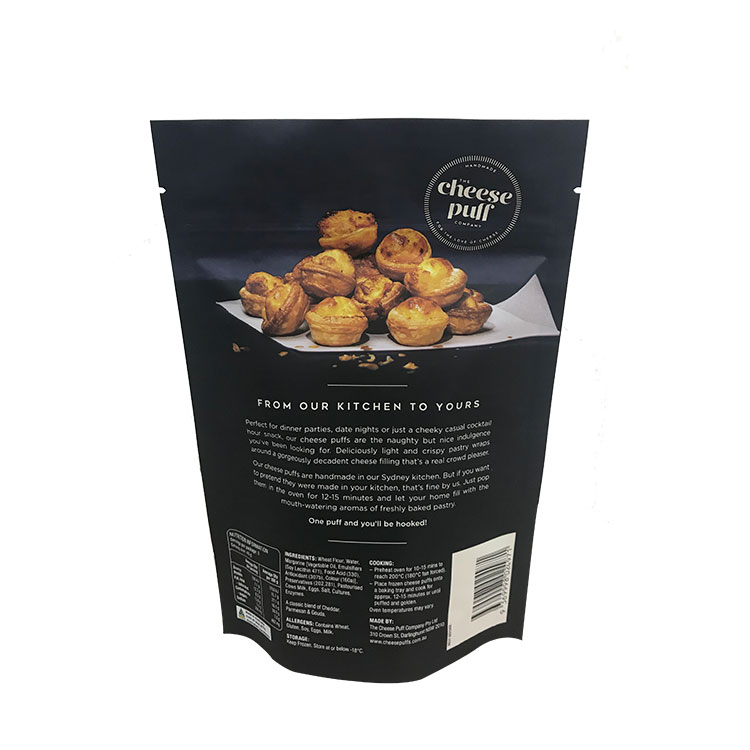 Empaquetado negro modificado para requisitos particulares del bolso de la comida de la galleta de la galleta del papel de aluminio / abonable