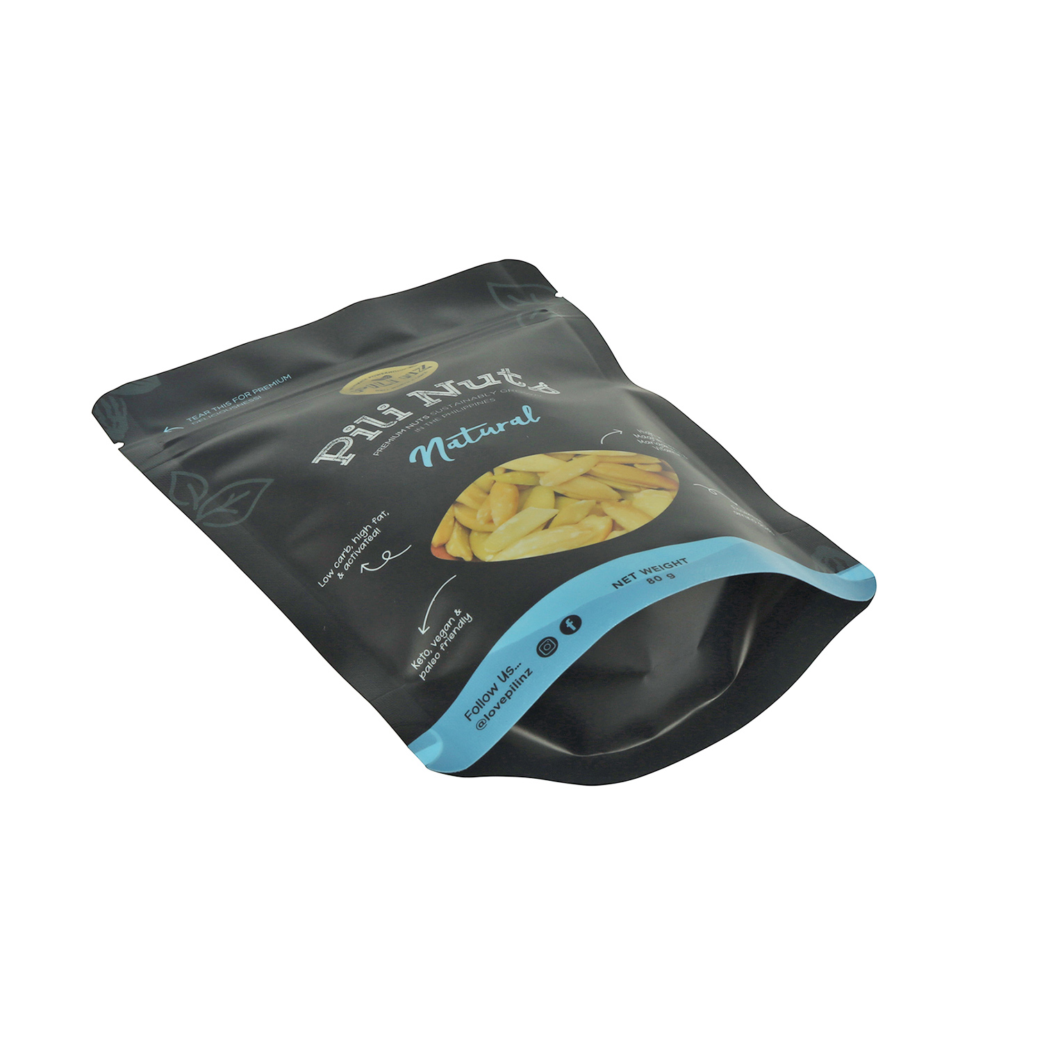Personalizado 100% natural reciclable especias tuercas bocadillos embalajes de pie para nueces