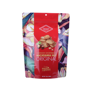 Bolsa de bocadillos de empaquetado de nueces de macadamia de plástico personalizado para la venta