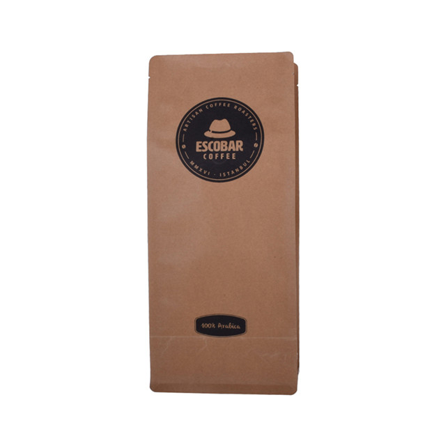 Bolsa de café de papel kraft compostable de 500g PLA con cremallera