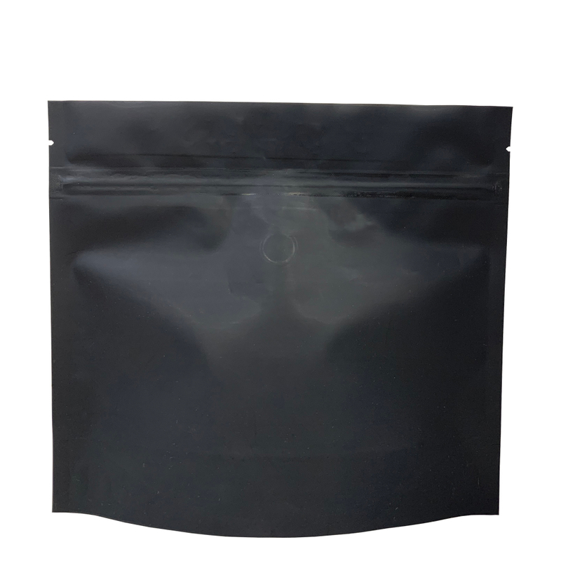 100% reciclable de alta calidad Matte Black Lock Stand Up Pouches Coffee/Food Bags