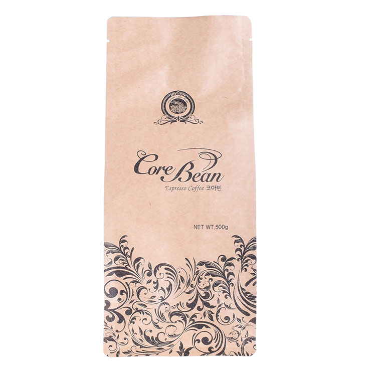 Bolsas de café 100% compostables modificadas para requisitos particulares del papel de Kraft con la válvula y la cremallera al por mayor
