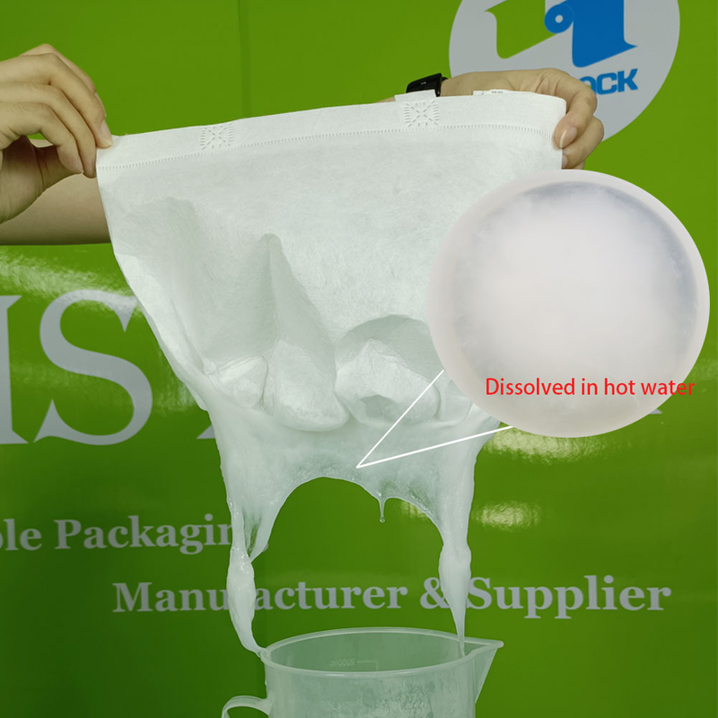 Bolsa de compras de tela no tejida PVA soluble en agua para abono casero para empaquetado de ropa / caja de regalo