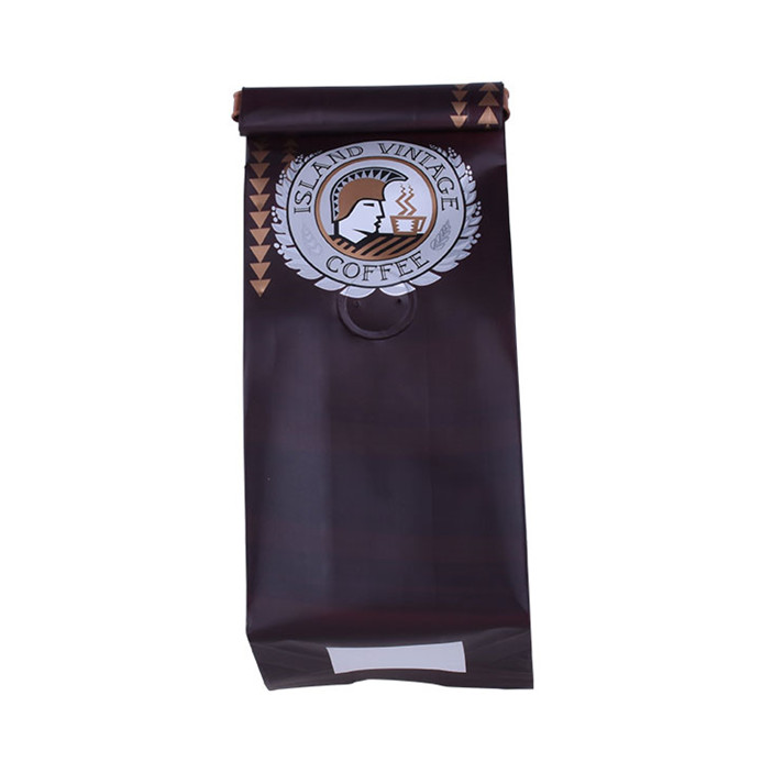 Bolsa de café con fondo de caja impermeable ecológica