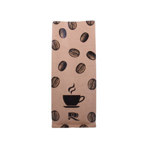 Bolsa de papel kraft compostable para 250 g de café de café