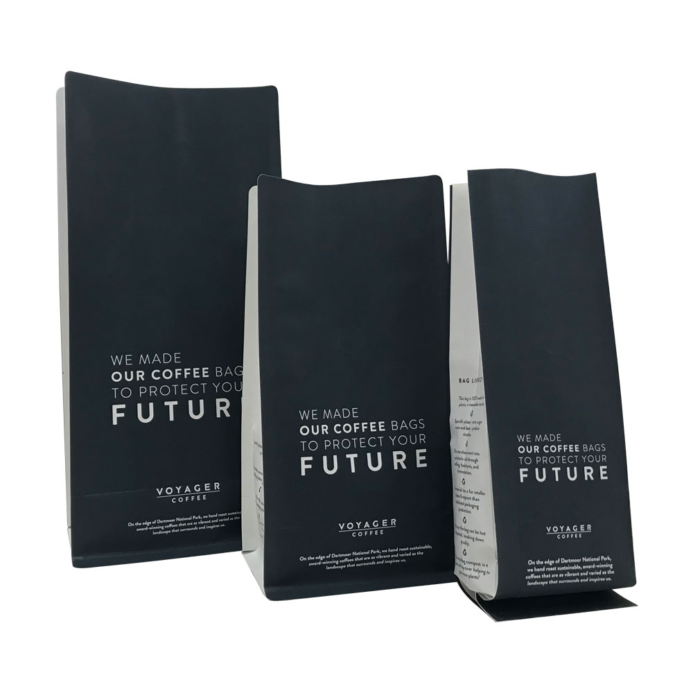 Bolsas de empaquetado asadas PLA de Kraft del escudete lateral biodegradable amistoso de Eco granos de café