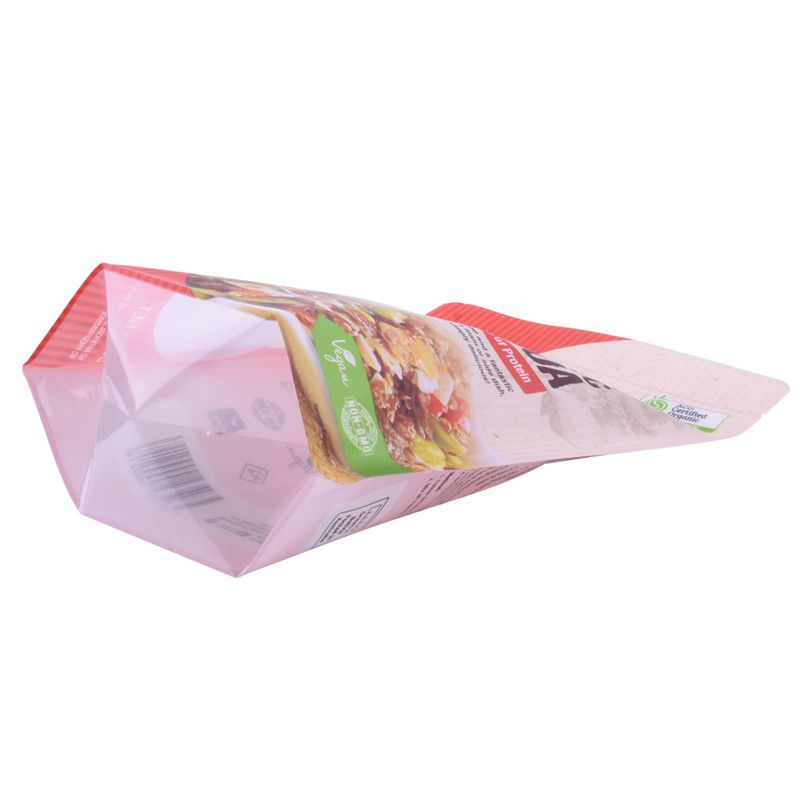 Embalaje de cremallera de plástico para alimentos compostable de pie