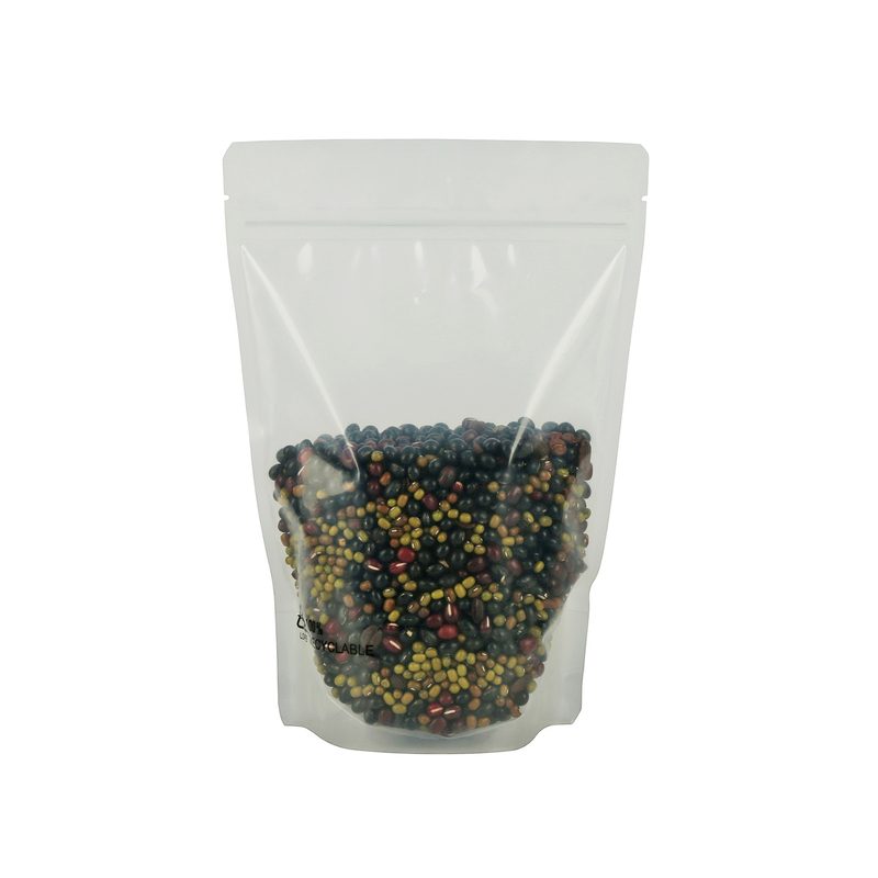 100 bolsas de café con leche transparentes reciclables de 8 oz con válvula