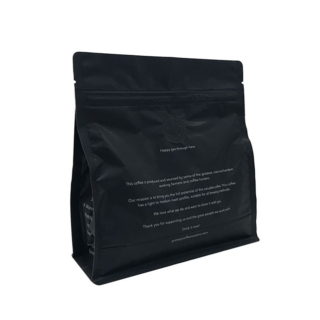 Bolsa de plástico reciclable Zip Lock Hot Stamping Quad Seal Coffee Bag